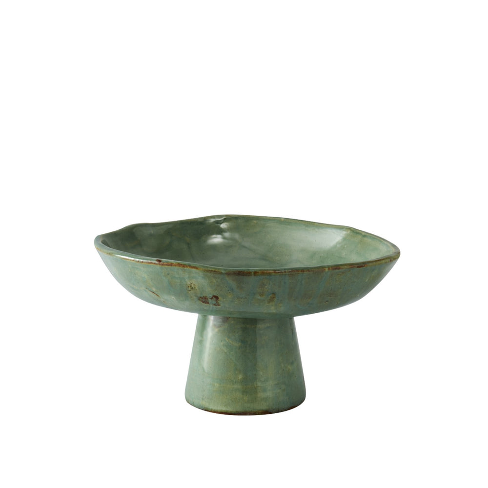 Pedestal Ceramic Large Serving Stand Sage Green