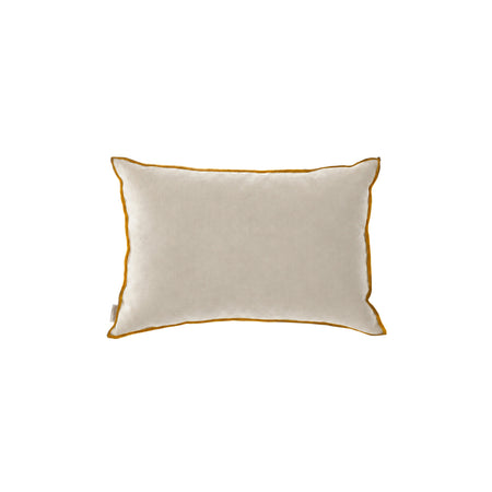 Ecru Velvet Rectangular Pillow with Camel Stitch Detail