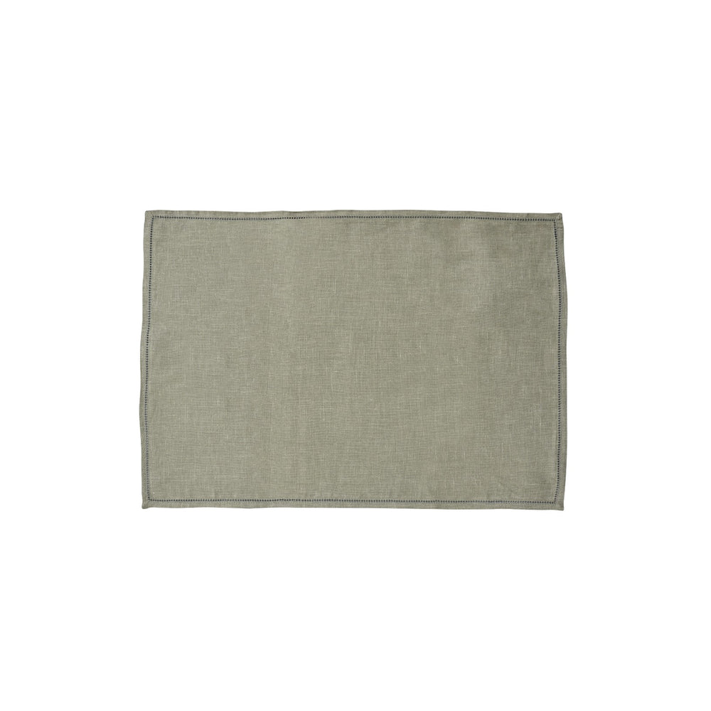 Sage Green Hemstitched Linen Placemat