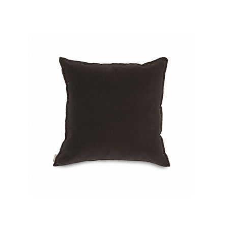 Dark Brrown Velvet Square Pillow with Brown Stitch Detail