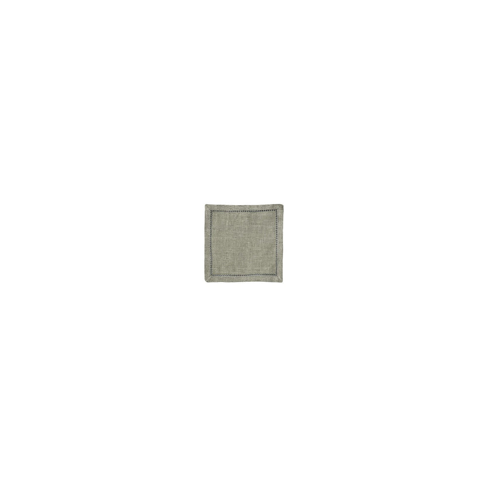 Sage Green Hemstitched Linen Coaster