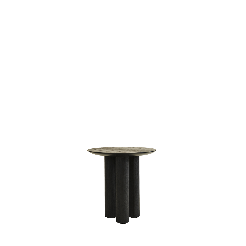 Torre Round Side Table Black Oak