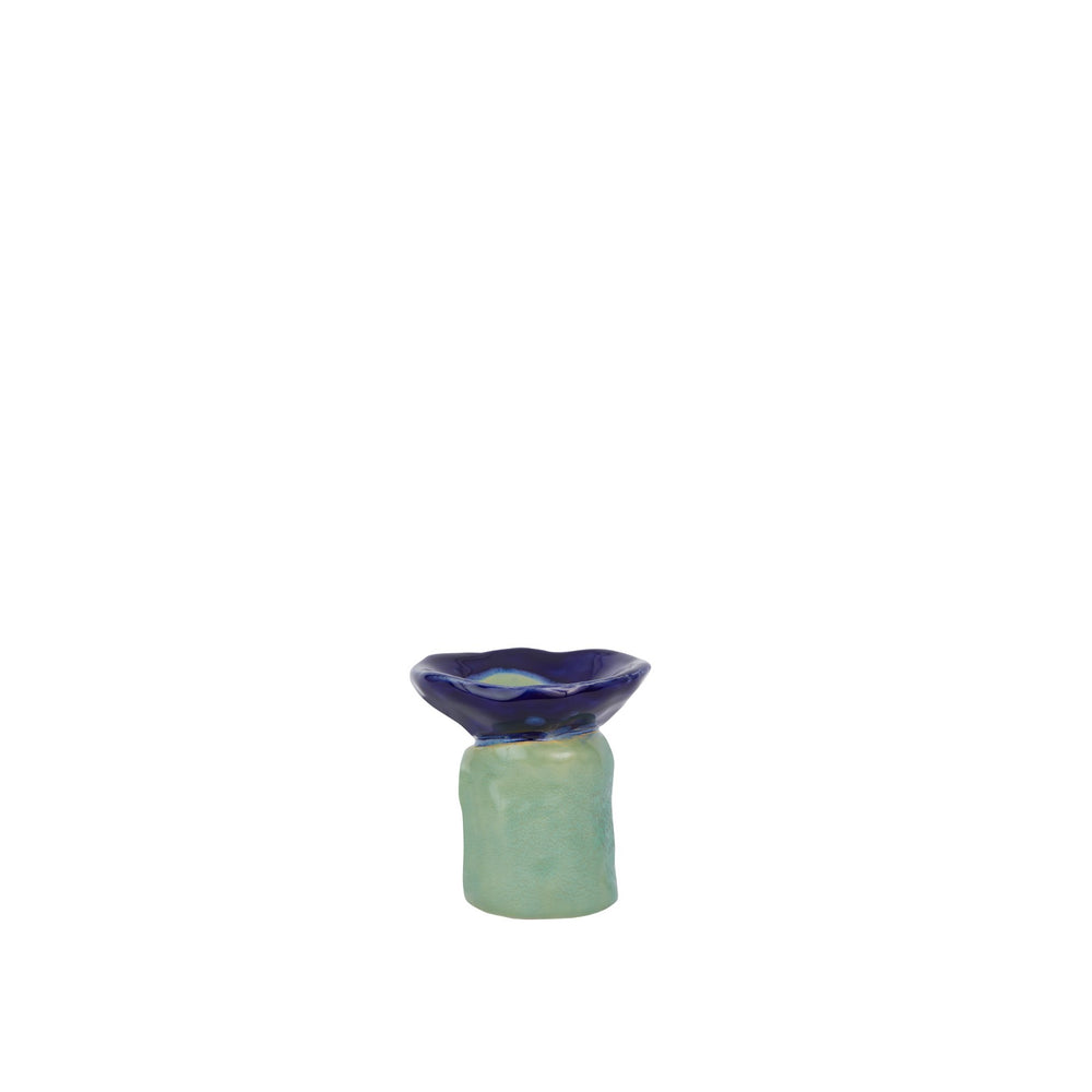 Short Bi-Colored Candle Holder