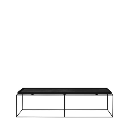 Rectangular Metal Coffee Table L With Black Oak Top