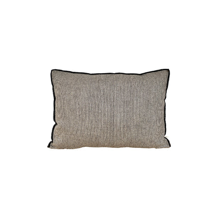 Sand Rectangular Wool-Linen Striped Pillow