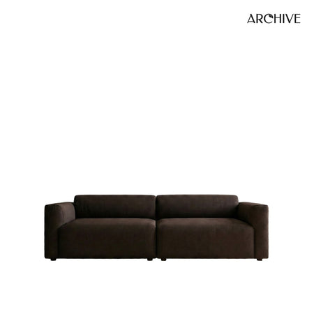 ARCHIVE - Bold Wide 2 Seater Modular Sofa Brown Cotton