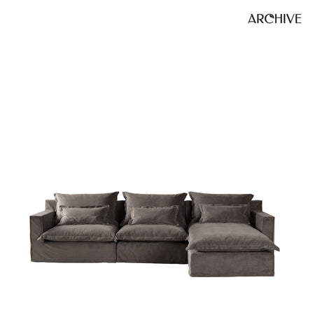 ARCHIVE - Elba Sectional Modular Sofa Brown Velvet