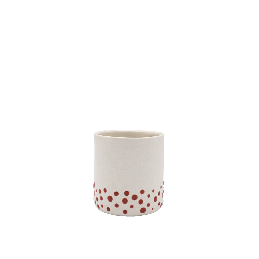 Red Dotted Mug Without Handle