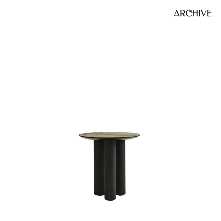 ARCHIVE - Torre Yuvarlak Yan Sehpa Siyah Meşe