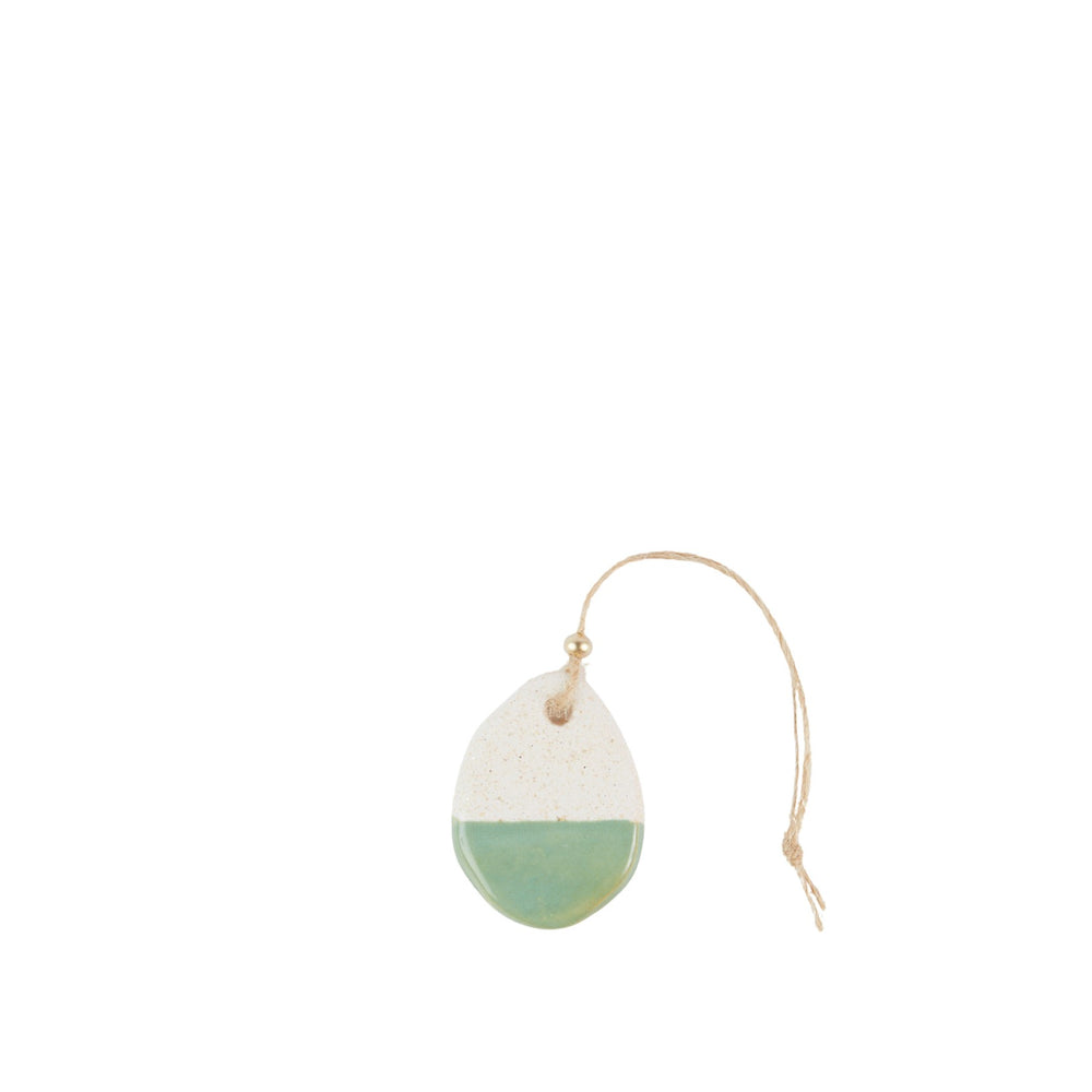 Green Painted Ceramic New Year Ornament